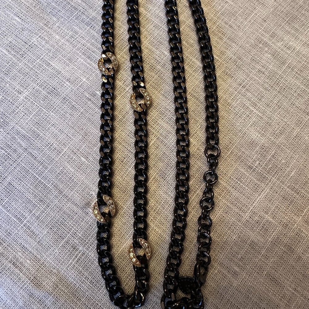 Stella & Dot Hematite Link Chain Necklace